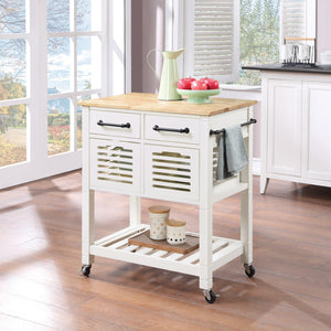 OSP Home Furnishings Stafford Kitchen Cart White
