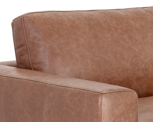 Sunpan BAYLOR Sofa - Luxurious Marseille Camel Leather for Elegant Living Rooms and Stylish Offices 106616