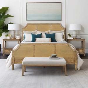 Martha Stewart Salina Casual Woven Cane Queen Platform Bed MT115-1210 Toasted Almond