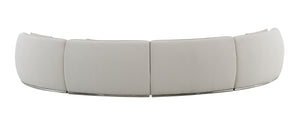 English Elm Sahara Beige Boucle Sectional Sofa with 3 Pillows — Modern Stainless Steel Base, Pocket Coil Comfort and Durable Wood Frame B2726S00249