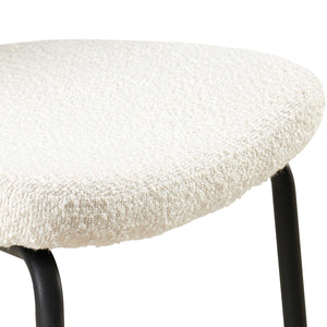 English Elm Beige Boucle Dining Chairs Set Of 4 - Mid-Century Modern Comfort With Curved Backrest & Metal Legs W1164P195038