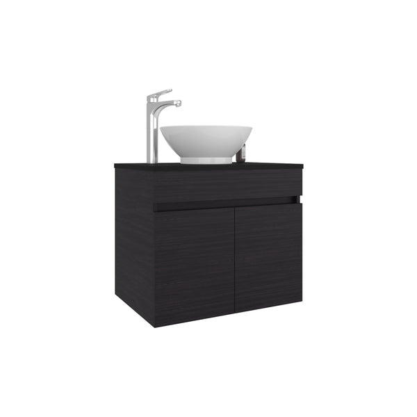 English Elm Bathroom Vanity with Sink Engineered Wood, Single Drawer Storage, Compact Modern Minimalist Design Black 27.56 L x 22.05 W x 12.2 H B097P350326