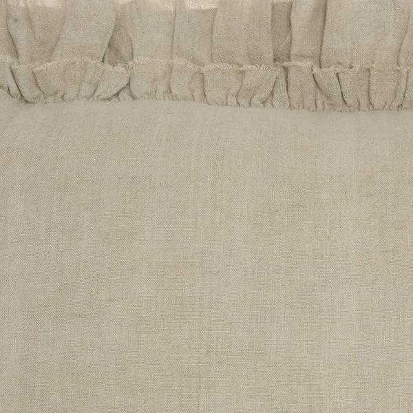 Homeroots 16" Beige Linen Throw Pillow   386192