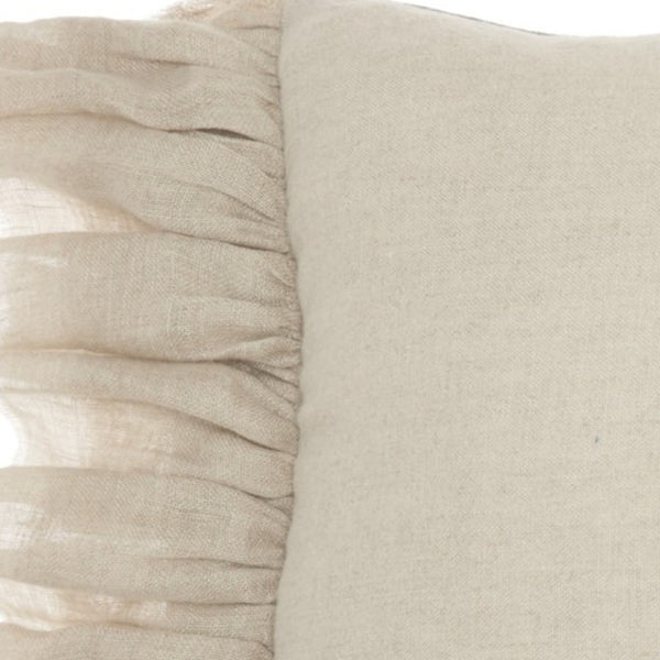 Homeroots Wide Tasseled Marble Pink Lumbar Pillow   386194