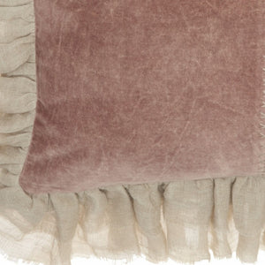 Homeroots Wide Tasseled Marble Pink Throw Pillow   386195