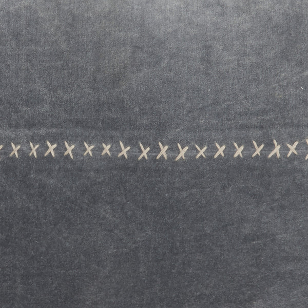 Homeroots Wide Tasseled Marble Steel Blue Throw Pillow   386199