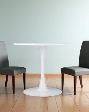 Homeroots 35" Steel Pedestal Base Dining Table   386245