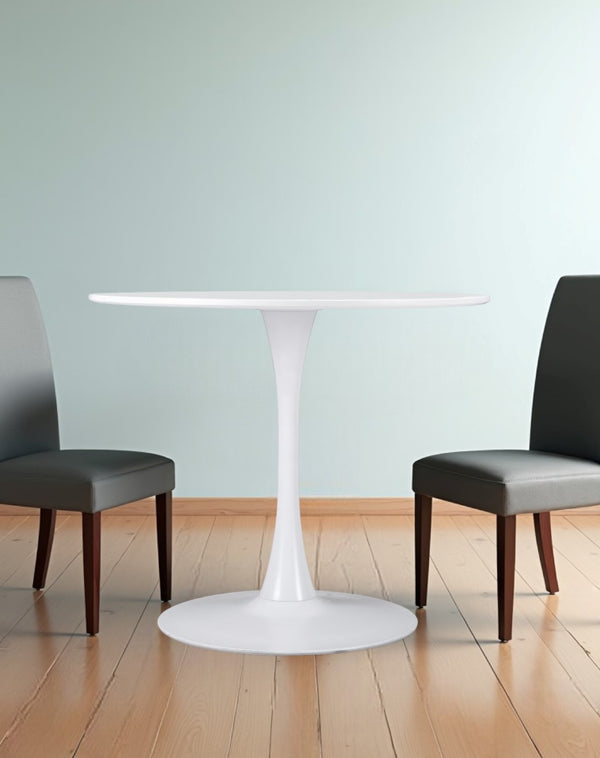 Homeroots 35" Steel Pedestal Base Dining Table   386245