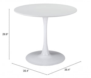 Homeroots 35" Steel Pedestal Base Dining Table   386245