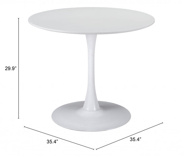 Homeroots 35" Steel Pedestal Base Dining Table   386245