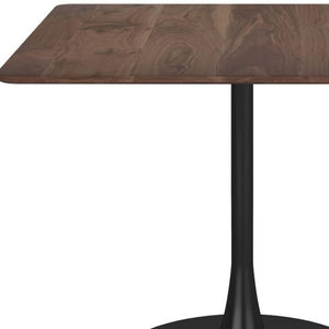 HomeRoots 35" Square Steel Pedestal Base Dining Table - Modern Minimalist Design with Natural Wood Top & Versatility 386248