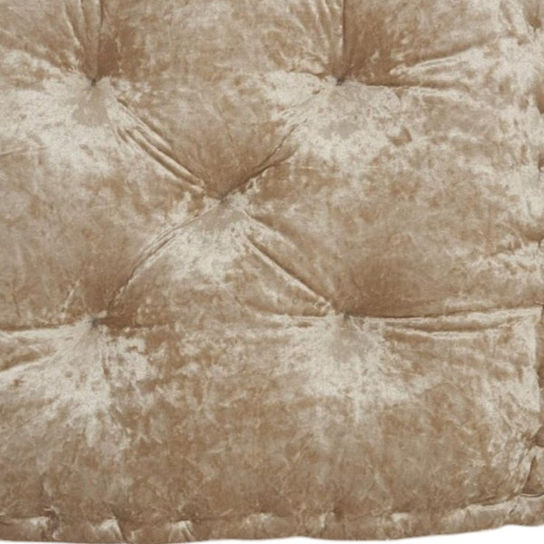 Homeroots 24" X 24" Beige Polyester Solid Color Floor Cushion  Polyester 386258