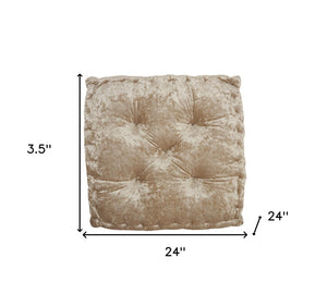 Homeroots 24" X 24" Beige Polyester Solid Color Floor Cushion  Polyester 386258