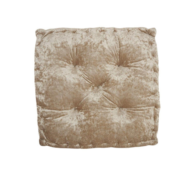 Homeroots 24" X 24" Beige Polyester Solid Color Floor Cushion  Polyester 386258