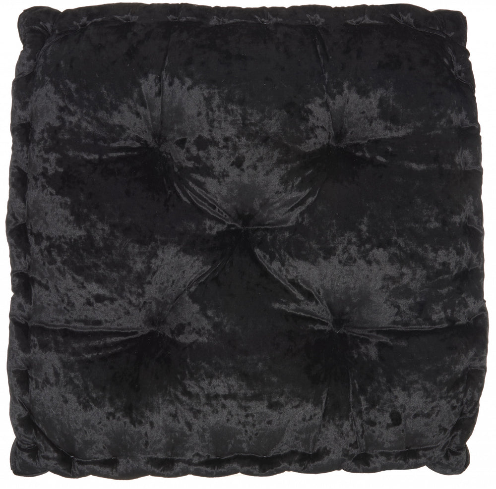 Homeroots 24" X 24" Black Polyester Solid Color Floor Cushion  Polyester 386259