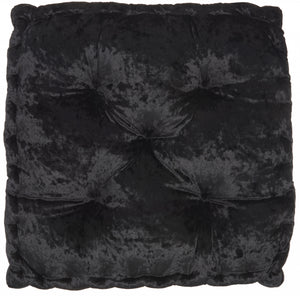 Homeroots 24" X 24" Black Polyester Solid Color Floor Cushion  Polyester 386259