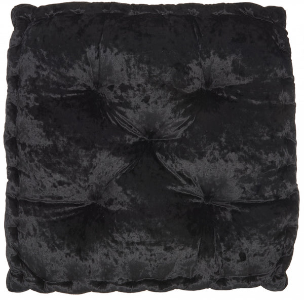 Homeroots 24" X 24" Black Polyester Solid Color Floor Cushion  Polyester 386259