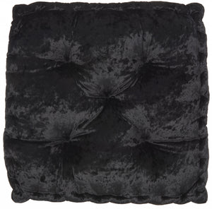 Homeroots 24" X 24" Black Polyester Solid Color Floor Cushion  Polyester 386259