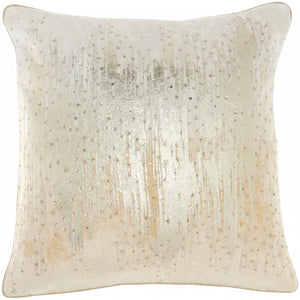Homeroots 18" Cream Velvet Throw Pillow   386268
