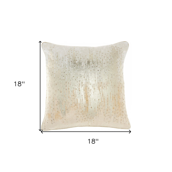 Homeroots 18" Cream Velvet Throw Pillow   386268