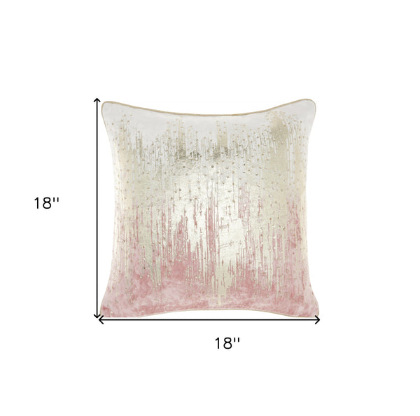 Homeroots 18" Pink Velvet Throw Pillow   386269