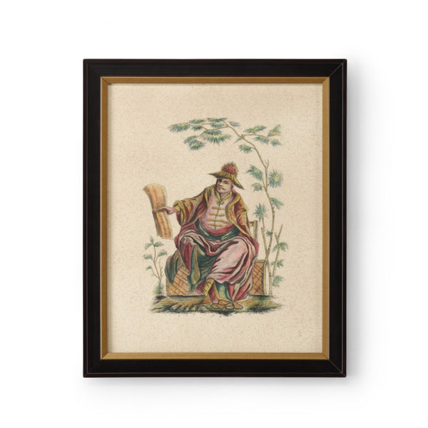 Chelsea House Pillement Hand-Painted Watercolor Painting In Brown & Antique Gold Frame, Ready-To-Hang 23.5X19.25" 386317