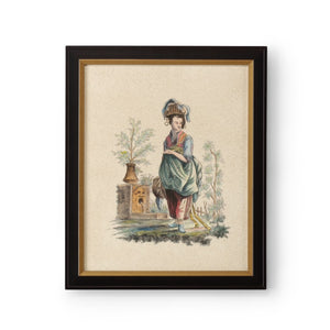 Chelsea House Pillement Original Watercolor Painting Viii — Delicate Brushwork, Antique Gold & Brown Frame, Ready To Hang (23.5"X19.25") 386321