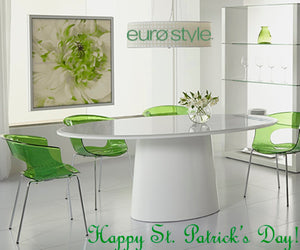 EuroStyle Deodat Oval Dining Table Seats 8 with Sculptural Base and Beveled Lacquer Top Matte White Lacquer 38632MTWHT-A