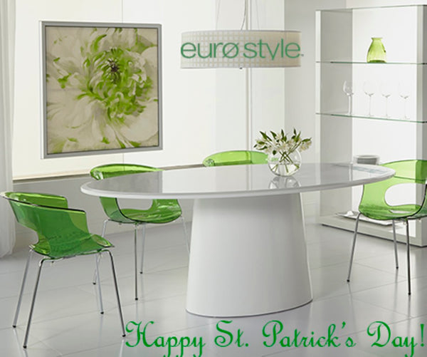 EuroStyle Deodat Oval Dining Table Seats 8 with Sculptural Base and Beveled Lacquer Top Matte White Lacquer 38632MTWHT-A