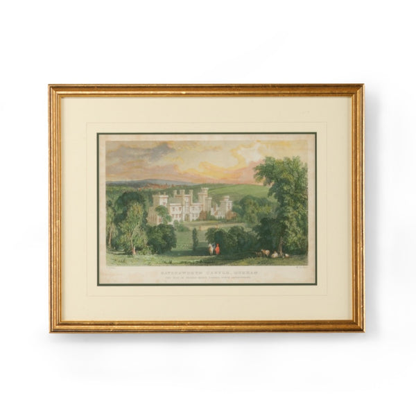 Chelsea House Ravensworth GicléE Castle Print In Gold Frame With Double Mat, 25.5"X32" Framed Archival Art For Home Decor 386335