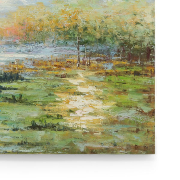 Chelsea House Walk Original Oil Painting 'Walk' In Park — 39.5" Gallery-Wrapped Contemporary Park Scene, Textured Calm DéCor 386380