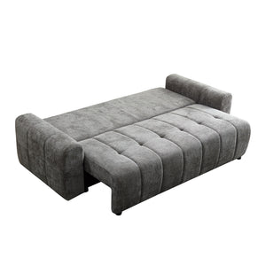 English Elm 94.49''Sleeper Sofa, Sofa Bed- 2 In 1 Pull Out Couch Bed With Storage Chaise For Living Room, Sofa Sleeper With Pull Out Bed, Dark Grey Couch