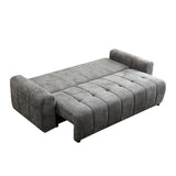 94.49'' Sleeper Sofa Bed with Storage Chaise, Dark Grey Couch