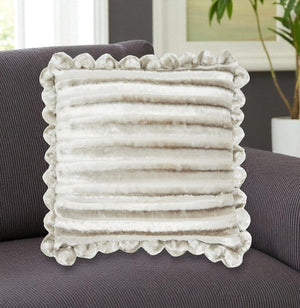 HomeRoots 20" Silver Throw Pillow - Modern Textured Accent for Cozy Comfort, Easy Care & Stylish Décor Refresh 386444