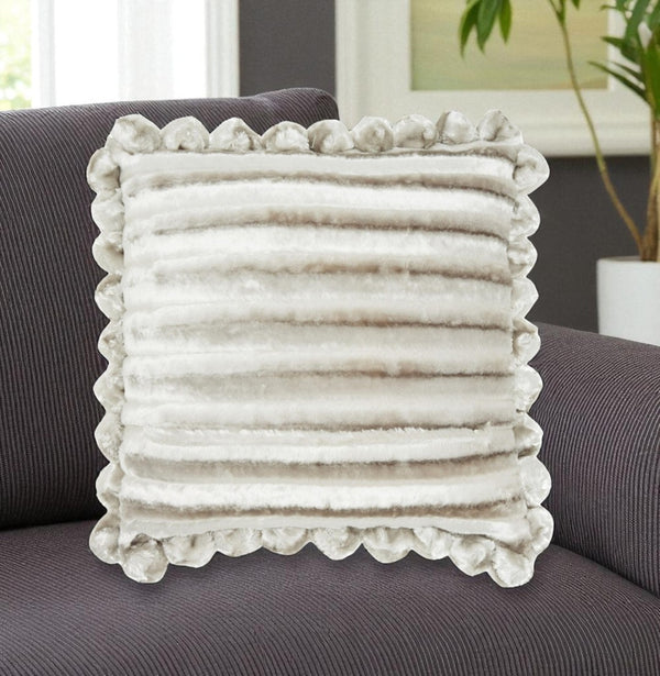 HomeRoots 20" Silver Throw Pillow - Modern Textured Accent for Cozy Comfort, Easy Care & Stylish Décor Refresh 386444