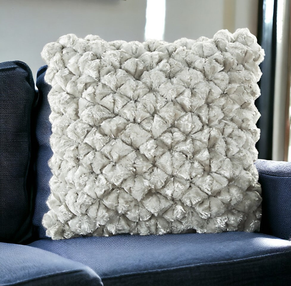 Homeroots 20" Silver Throw Pillow   386444