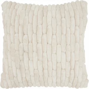 Homeroots 20" Ivory Silky Soft Velvet Capsules Throw Pillow   386445