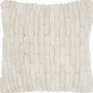 Homeroots 20" Ivory Silky Soft Velvet Capsules Throw Pillow   386445