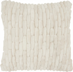 Homeroots 20" Ivory Silky Soft Velvet Capsules Throw Pillow   386445