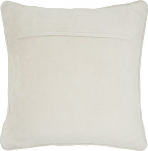 Homeroots 20" Ivory With Bling Quilted Velvet Throw Pillow   386448