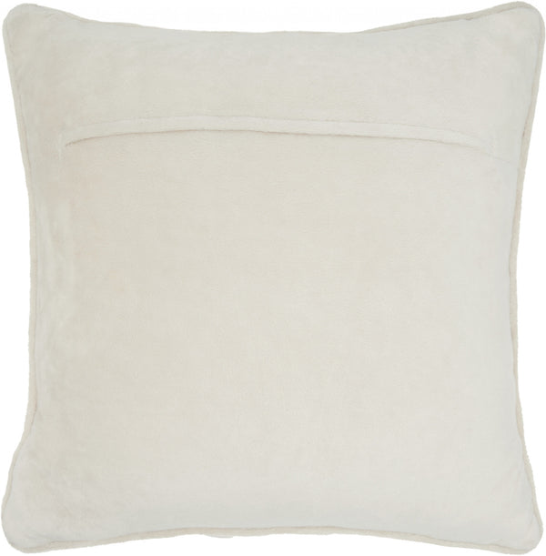 Homeroots 20" Ivory With Bling Quilted Velvet Throw Pillow   386448