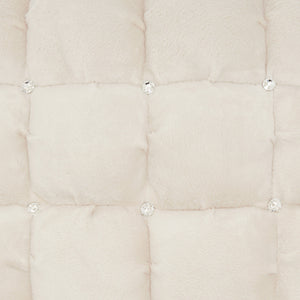 Homeroots 20" Ivory With Bling Quilted Velvet Throw Pillow   386448
