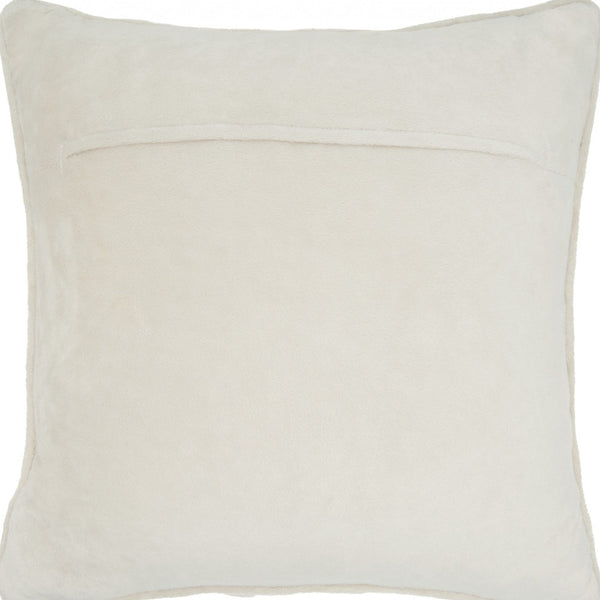 Homeroots 20" Ivory With Bling Quilted Velvet Throw Pillow   386448