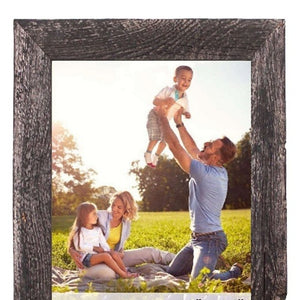 Homeroots 12" X 24" Rustic Farmhouse Rustic Black Wood Frame   386509