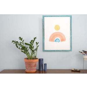 Homeroots 18" X 24" Rustic Farmhouse Light Aqua Blue Frame   386522