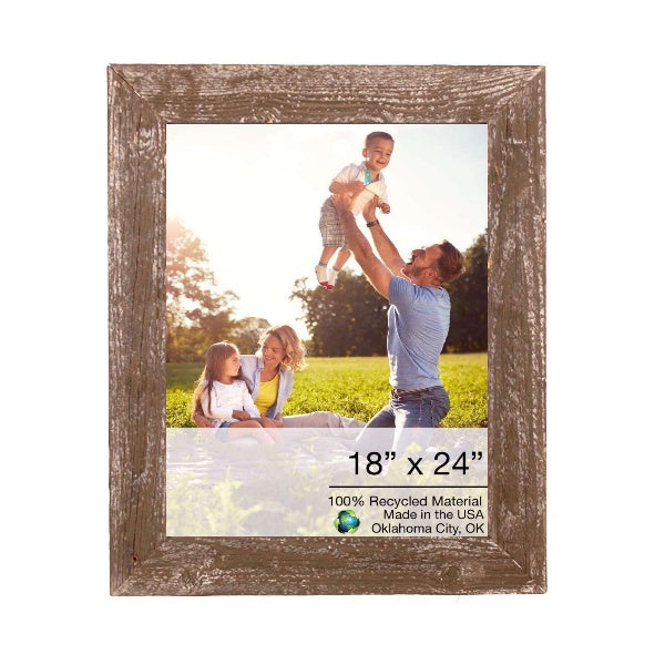 Homeroots 18" X 24" Rustic Farmhouse Espresso Wood Frame   386523