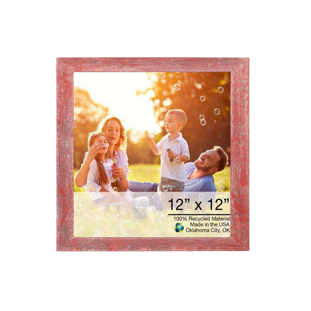 Homeroots 20" X 24" Rustic Farmhouse Red Wood Frame   386529