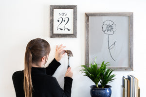 Homeroots 20" X 30" Rustic Farmhouse Weathered Gray Wood Frame   386537