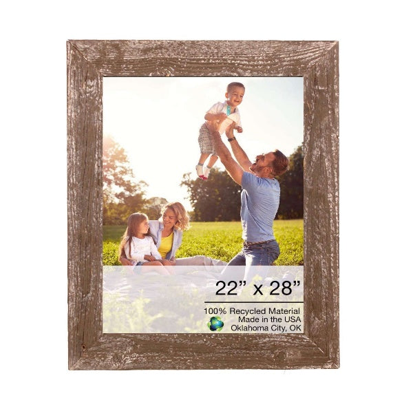 Homeroots 22" X 28" Rustic Farmhouse Brown Wood Frame   386545