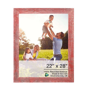 Homeroots 22" X 28" Rustic Farmhouse Red Wood Frame   386546